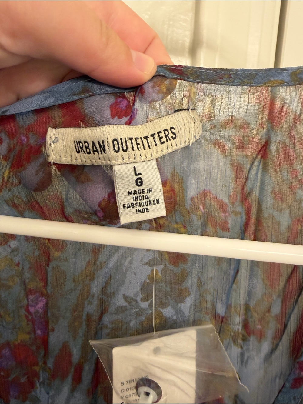 NWT Urban Outfitters Florence Chiffon Midi Dress Blue Purple Floral Size Large - Picture 5 of 12